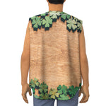Irish Four Leaf Clovers Wood Print Sleeveless Baseball Jersey