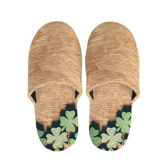 Irish Four Leaf Clovers Wood Print Slippers