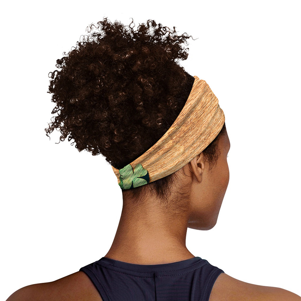 Irish Four Leaf Clovers Wood Print Sports Headband