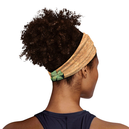Irish Four Leaf Clovers Wood Print Sports Headband