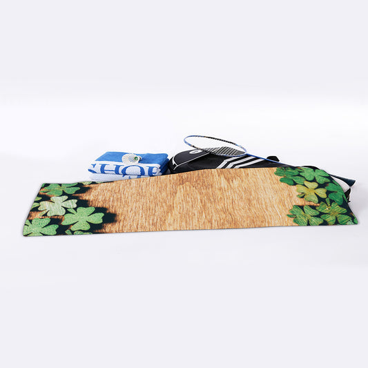 Irish Four Leaf Clovers Wood Print Sports Towel