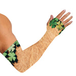 Irish Four Leaf Clovers Wood Print Sun Protection Arm Sleeves