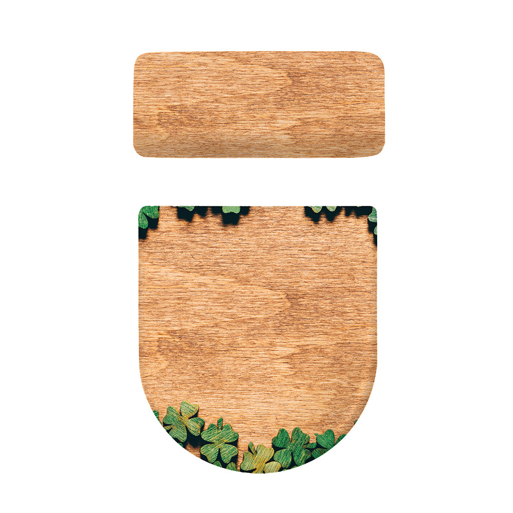 Irish Four Leaf Clovers Wood Print Toilet Lid And Tank Cover Set