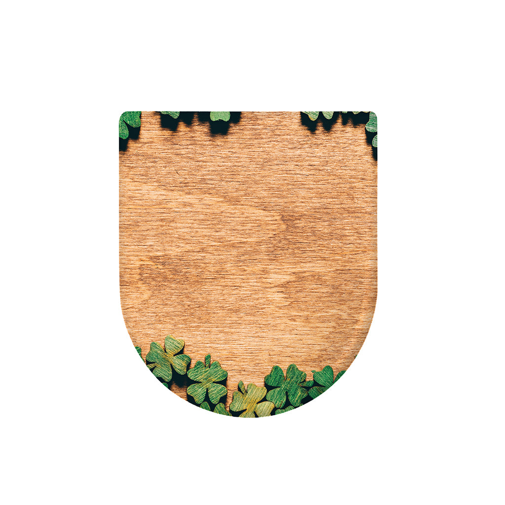 Irish Four Leaf Clovers Wood Print Toilet Lid Cover