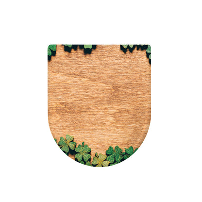 Irish Four Leaf Clovers Wood Print Toilet Lid Cover