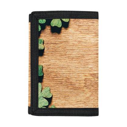 Irish Four Leaf Clovers Wood Print Trifold Wallet