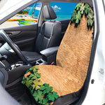 Irish Four Leaf Clovers Wood Print Waterproof Car Seat Cover