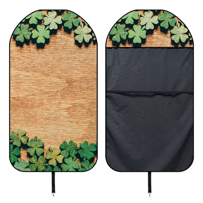 Irish Four Leaf Clovers Wood Print Waterproof Car Seat Cover