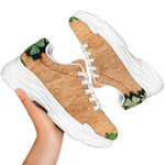 Irish Four Leaf Clovers Wood Print White Chunky Shoes