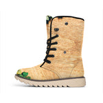 Irish Four Leaf Clovers Wood Print Winter Boots