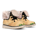 Irish Four Leaf Clovers Wood Print Winter Boots