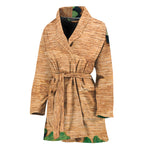 Irish Four Leaf Clovers Wood Print Women's Bathrobe