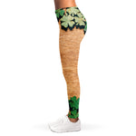 Irish Four Leaf Clovers Wood Print Women's Leggings