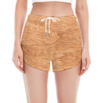 Irish Four Leaf Clovers Wood Print Women's Split Running Shorts