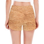 Irish Four Leaf Clovers Wood Print Women's Split Running Shorts