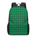 Irish Green Buffalo Check Pattern Print 17 Inch Backpack