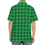 Irish Green Buffalo Check Pattern Print Aloha Shirt