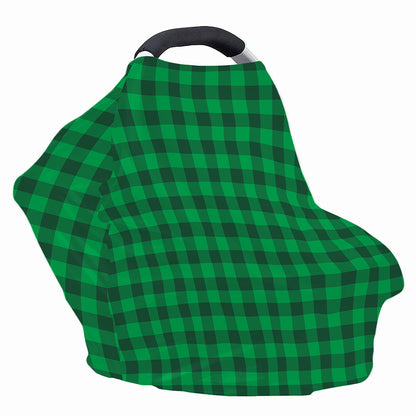 Irish Green Buffalo Check Pattern Print Baby Seat Cover