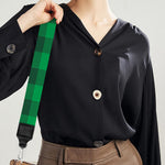 Irish Green Buffalo Check Pattern Print Bag Strap
