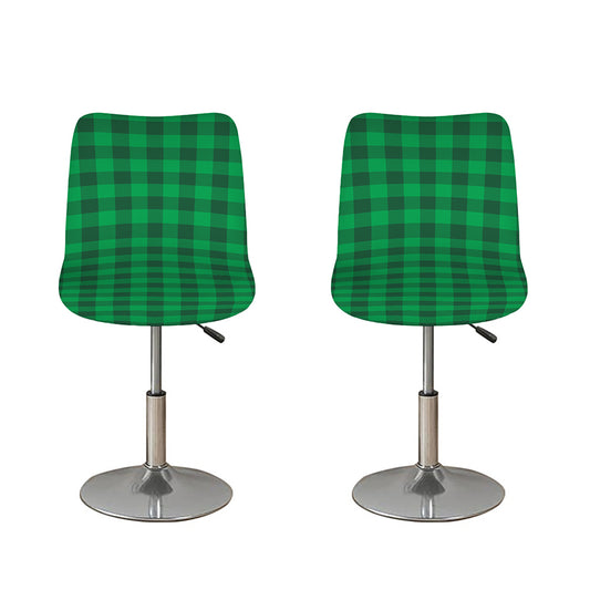Irish Green Buffalo Check Pattern Print Bar Stool Covers