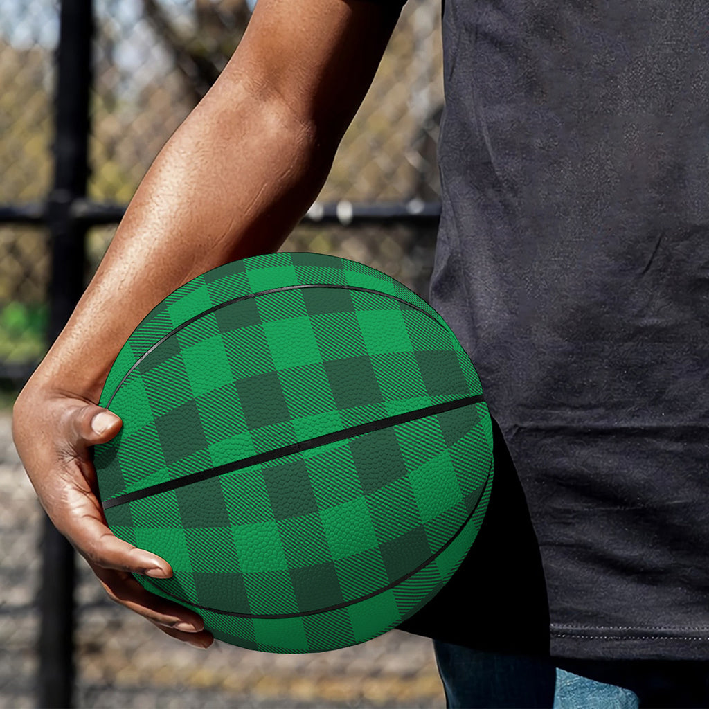 Irish Green Buffalo Check Pattern Print Basketball