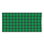 Irish Green Buffalo Check Pattern Print Beach Towel