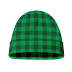 Irish Green Buffalo Check Pattern Print Beanie