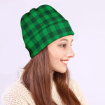 Irish Green Buffalo Check Pattern Print Beanie