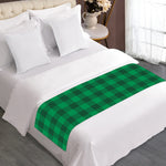 Irish Green Buffalo Check Pattern Print Bed Runner