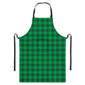 Irish Green Buffalo Check Pattern Print Bib Apron With Pocket