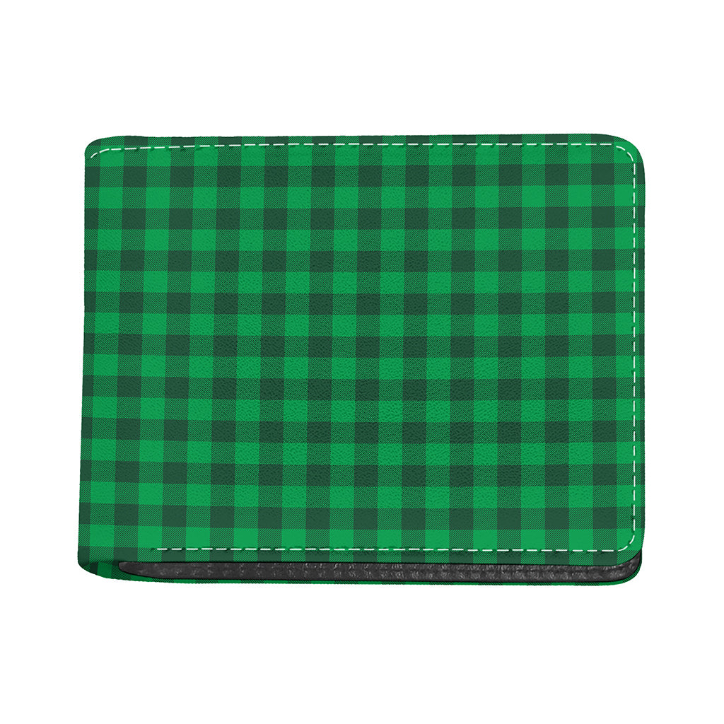 Irish Green Buffalo Check Pattern Print Bifold Wallet