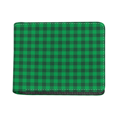 Irish Green Buffalo Check Pattern Print Bifold Wallet