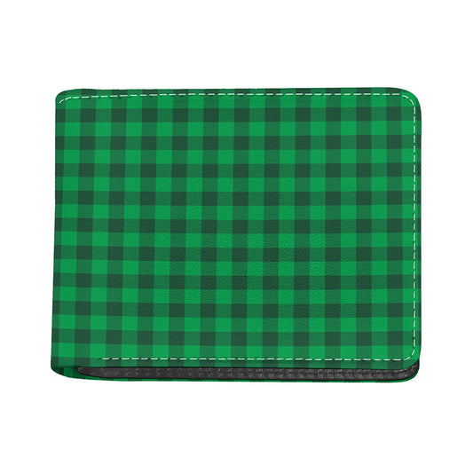 Irish Green Buffalo Check Pattern Print Bifold Wallet