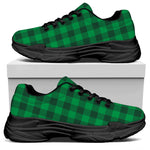 Irish Green Buffalo Check Pattern Print Black Chunky Shoes