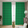Irish Green Buffalo Check Pattern Print Dimout Pencil Pleat Curtains