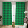 Irish Green Buffalo Check Pattern Print Blackout Pencil Pleat Curtains