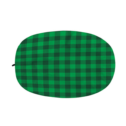 Irish Green Buffalo Check Pattern Print Car Side Mirror Covers