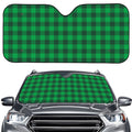 Irish Green Buffalo Check Pattern Print Car Windshield Sun Shade