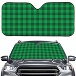 Irish Green Buffalo Check Pattern Print Car Windshield Sun Shade