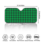 Irish Green Buffalo Check Pattern Print Car Windshield Sun Shade