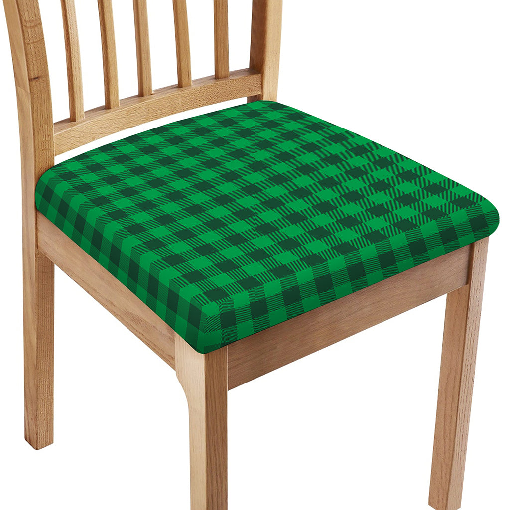 Irish Green Buffalo Check Pattern Print Chair Cushion Cover
