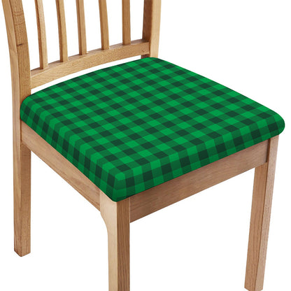 Irish Green Buffalo Check Pattern Print Chair Cushion Cover