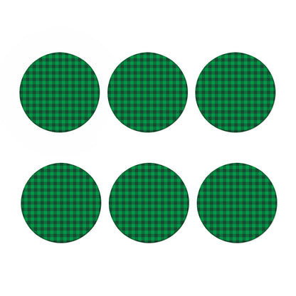 Irish Green Buffalo Check Pattern Print Coaster Set