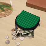 Irish Green Buffalo Check Pattern Print Coin Purse