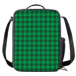 Irish Green Buffalo Check Pattern Print Crossbody Lunch Bag