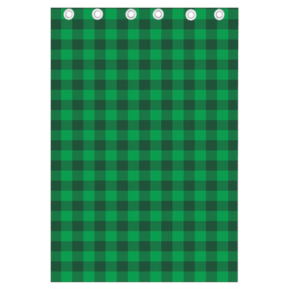 Irish Green Buffalo Check Pattern Print Curtain