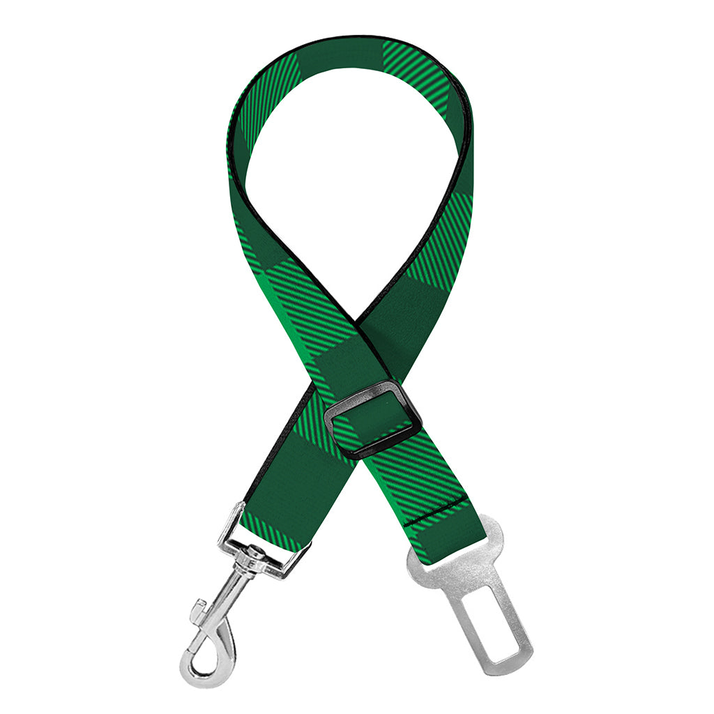 Irish Green Buffalo Check Pattern Print Dog Seat Belt