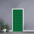 Irish Green Buffalo Check Pattern Print Door Sticker