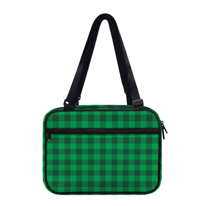 Irish Green Buffalo Check Pattern Print Double Strap Bible Bag