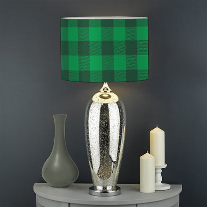 Irish Green Buffalo Check Pattern Print Drum Lamp Shade